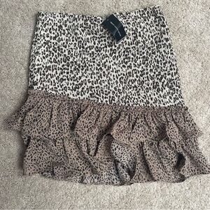 South Moon Under NWT cheetah print ruffled skirt size M